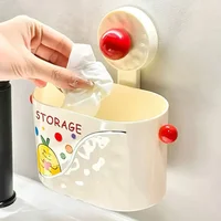 New Plastic Suction Cup Face Towel Storage Basket Wall Hanging Punch Free Washcloth Storage Box Drainable Removable 2