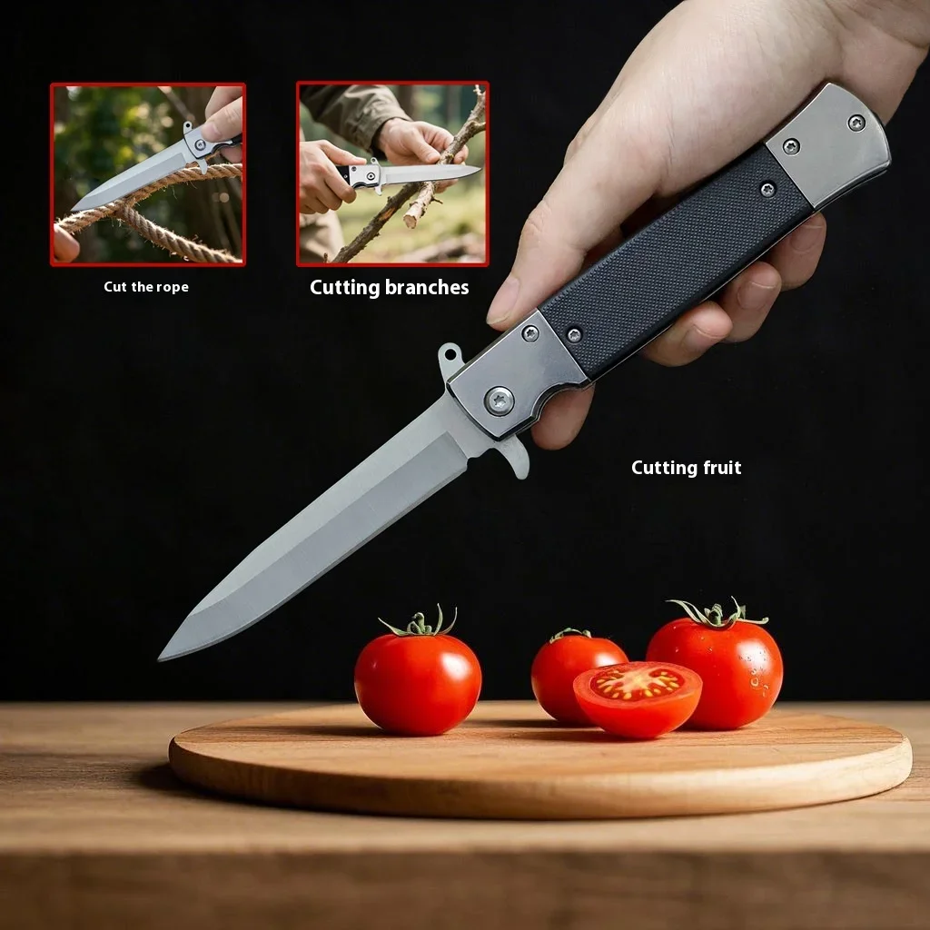 Outdoor Portable Folding Knife Multi-Purpose Stainless Steel Survival Tactical Knife with High Hardness