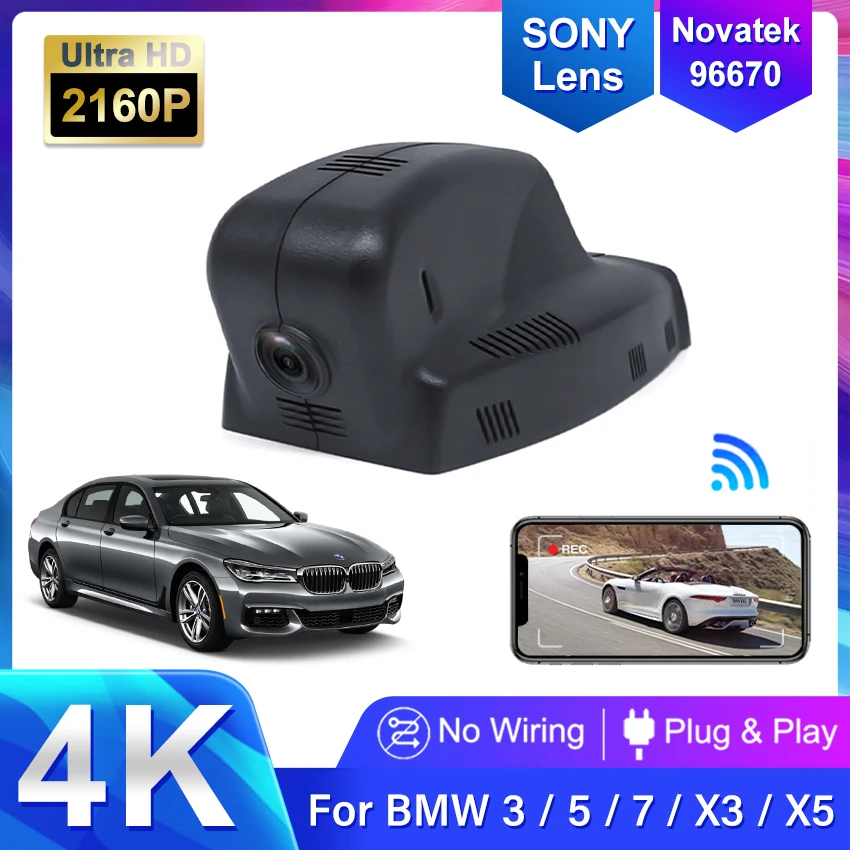 4k 2160P Wifi Full HD Car DVR Dash Cam Camera Video Recorder for BMW 3/5/7/X3/X5 E46 E60 E90 E70