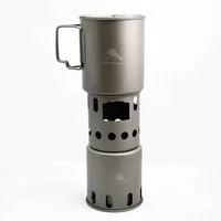 TOAKS Titanium 750ml Pot and Wood Stove STV-12 Ultralight Set for Outdoor Camping Hiking POT-750 & STV-12 1