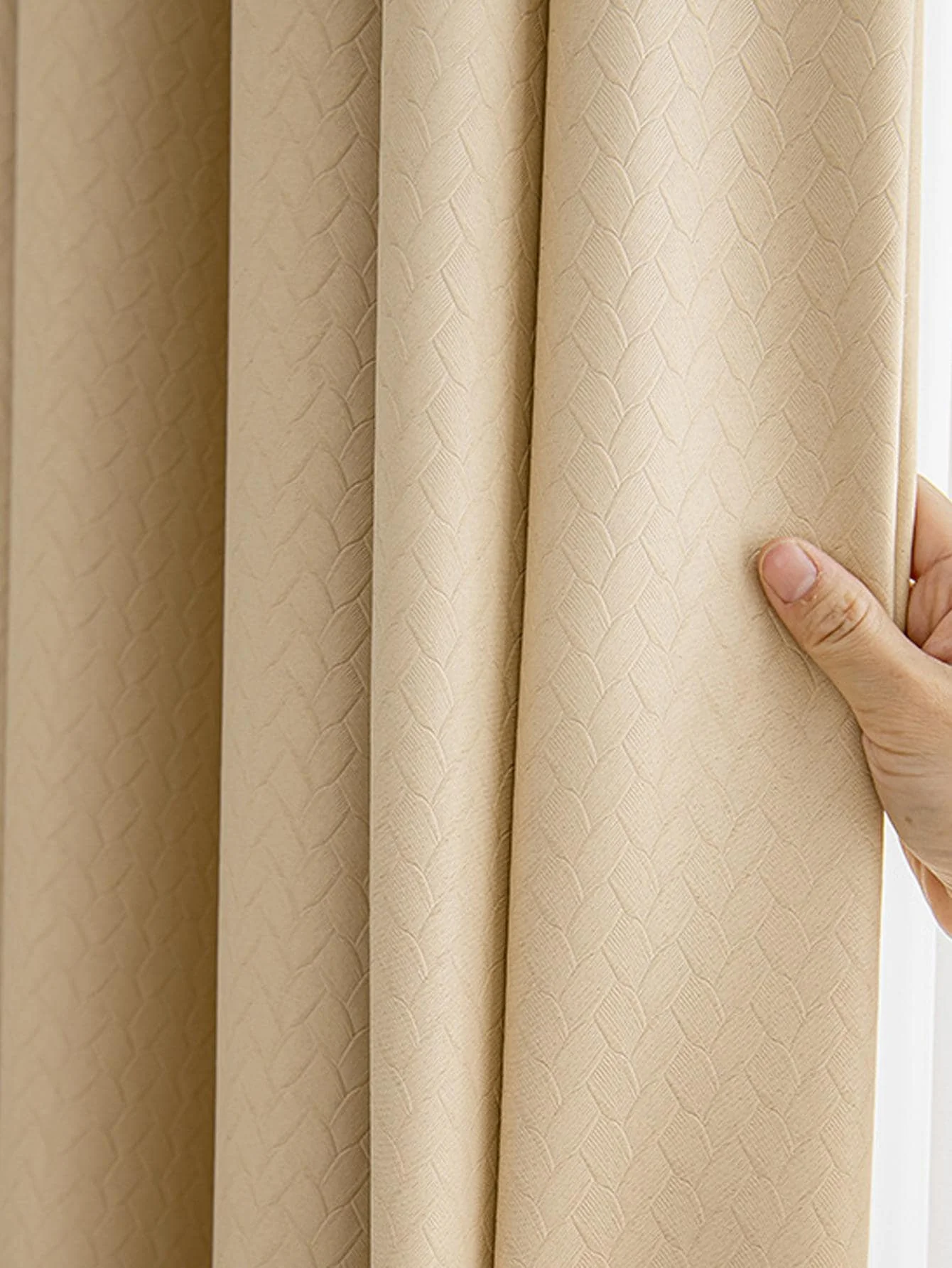 Japanese Style Quiet Wind Dark Pattern Carving Shading Living Room Bedroom Curtains 1PC 2
