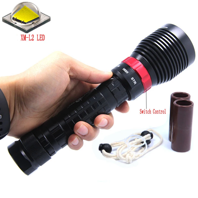 15W 2000LM DX1 XM-L2 LED Waterproof Scuba Diving Flashlight Utral Bright Underwater Lamp Torch Flash Light