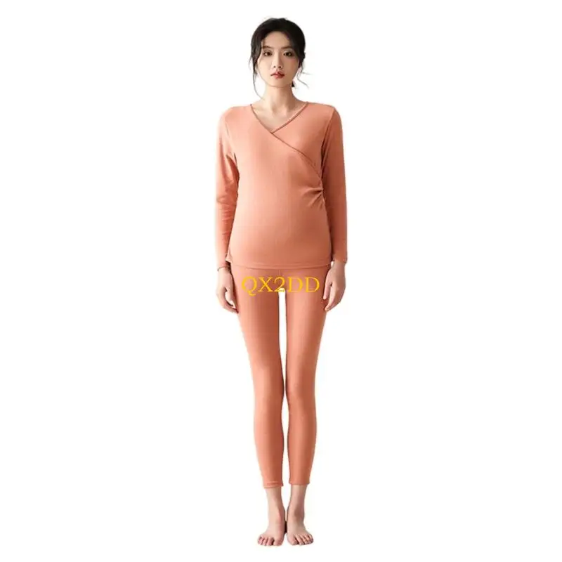 QX2D 부드러운 폴리에스터 출산 속옷 수분 흡수 잠옷 임신을 위한 따뜻한 단열재 컴포트 추운 날씨