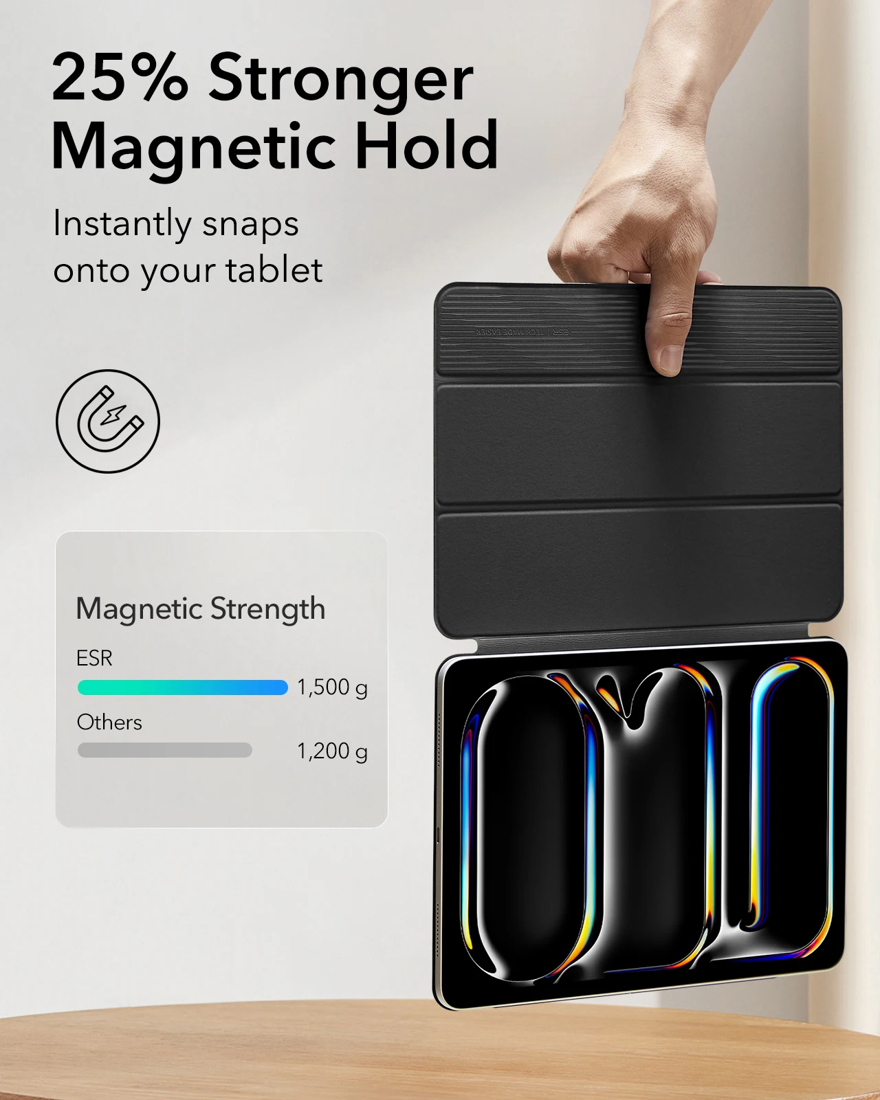 Esr-smart Trifold Stand Case para Ipad Capa Magnética para Ipad Pro 11 2023 Rebound Air 11 - Imagem 3