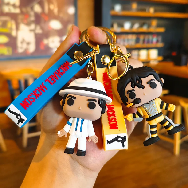 4 Styles King of Dance Jackson Keychain Classic Singer Key Ring