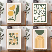 INS Nordic Flowers Short Curtains Dust Proof Half-curtain Tassel for Cupboard Wardrobe Cover Washable Cabinet Curtain Home Decor 1