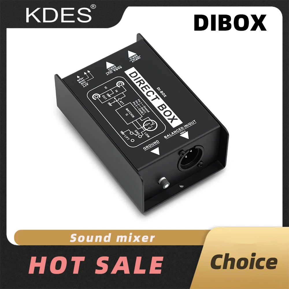 KDES DIBOX professionnel passif DI-Box boîte Audio à Injection directe convertisseur de Signal équilibré et déséquilibré avec Interfa XLR TRS