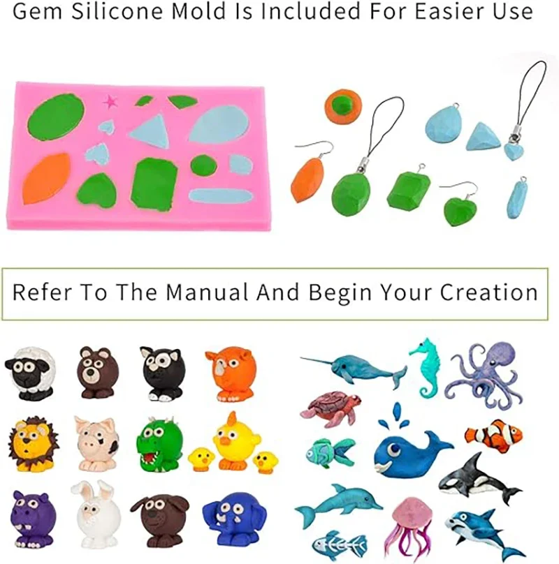 24/36/50 Colors Polymer Clay Fimo DIY Soft Clay Set Molding Craft Oven Bake Clay Blocks Montessori Early Education Toy For Kids 6