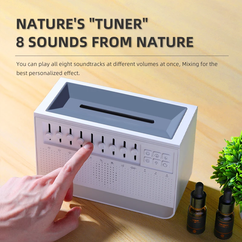 Multifunction 3D Simulation Flame Fragrance Air Humidifier White Noise Sleep Music Speakers Essential Oil Flame Aroma Diffuser