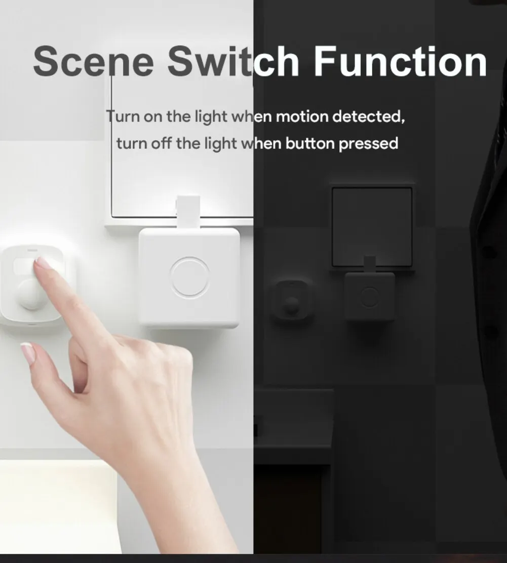 3 In 1 Tuya Wifi Zigbee Mini Smart Sensor Human Motion Sensor Scene Switch Remote Smart Life APP Home Security for Alexa Google