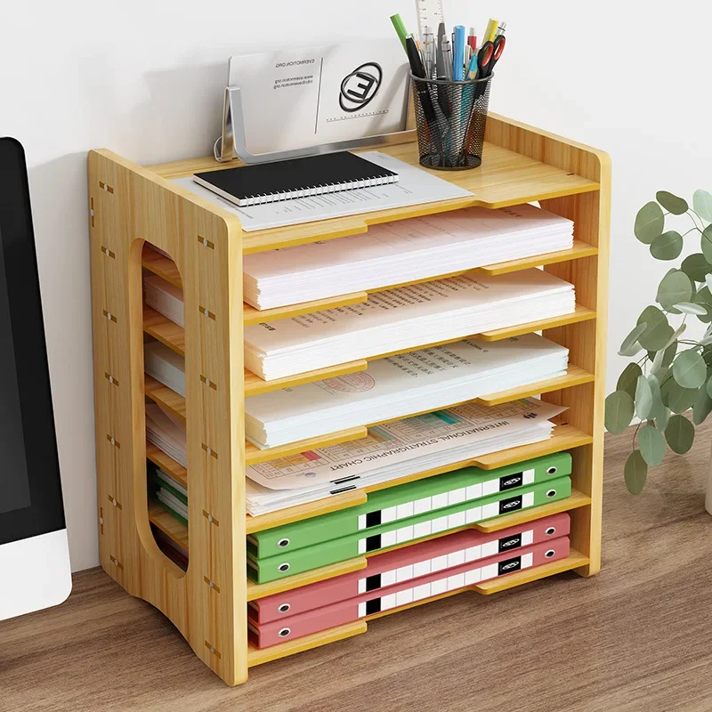 

Aoliviya Official New File Shelf Vertical Bookshelf Frame Desktop Stationery Storage Box Classification Bar Shelf Office All