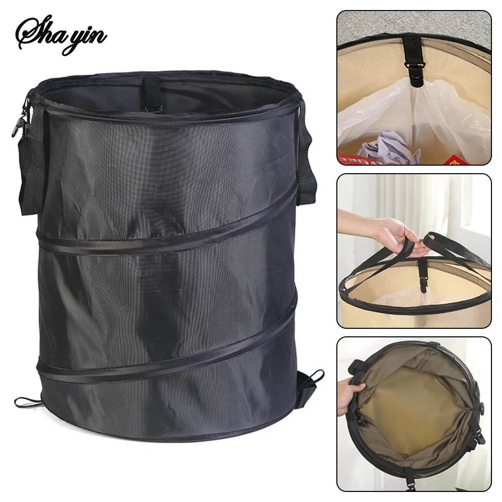 1pc Pop-up Trash Can, Outdoor Portable Camping Folding Trash Can Camping Trash Can Gardening Garden Garbage Bag Garden Leaf Buck 2