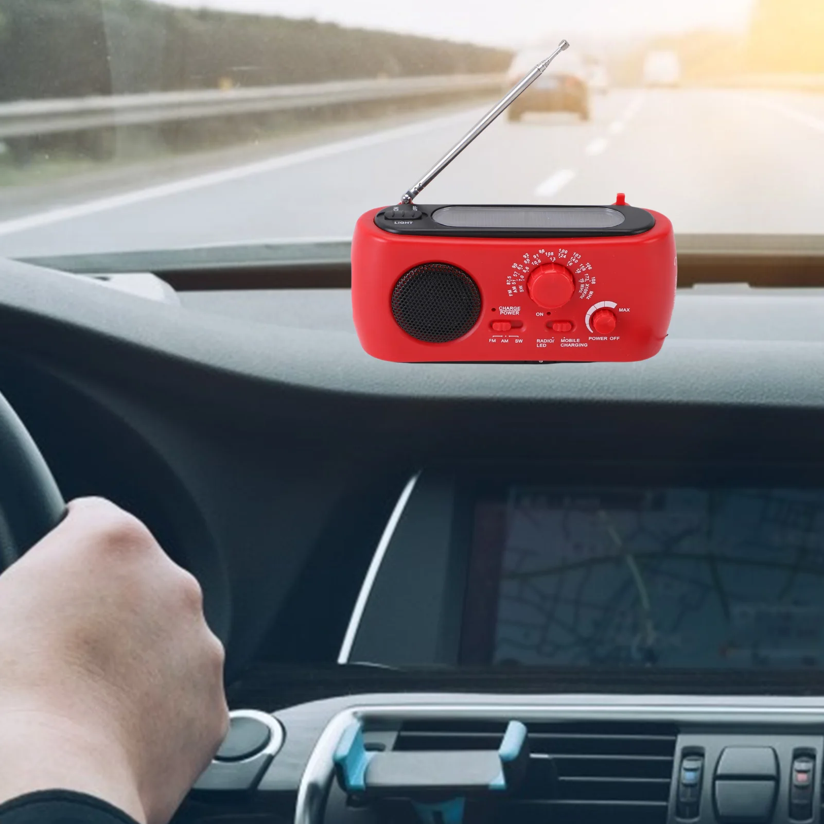 Hand Crank Emergency Radio Power Bank Function Solar Portable Radio ABS Multi Purpose 3 LEDs SOS Alarm Lightweight for Camping