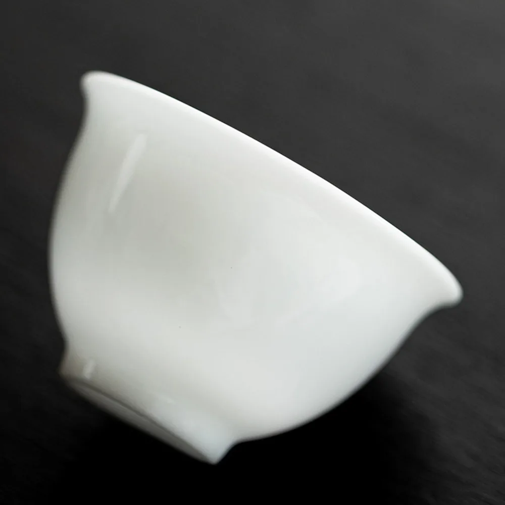 2pc/set Handmade Ice Seed Jade Porcelain Teacup Small White Photopermeability Cup Master Cup Meditation Cup Kung Fu Teaset 50ml