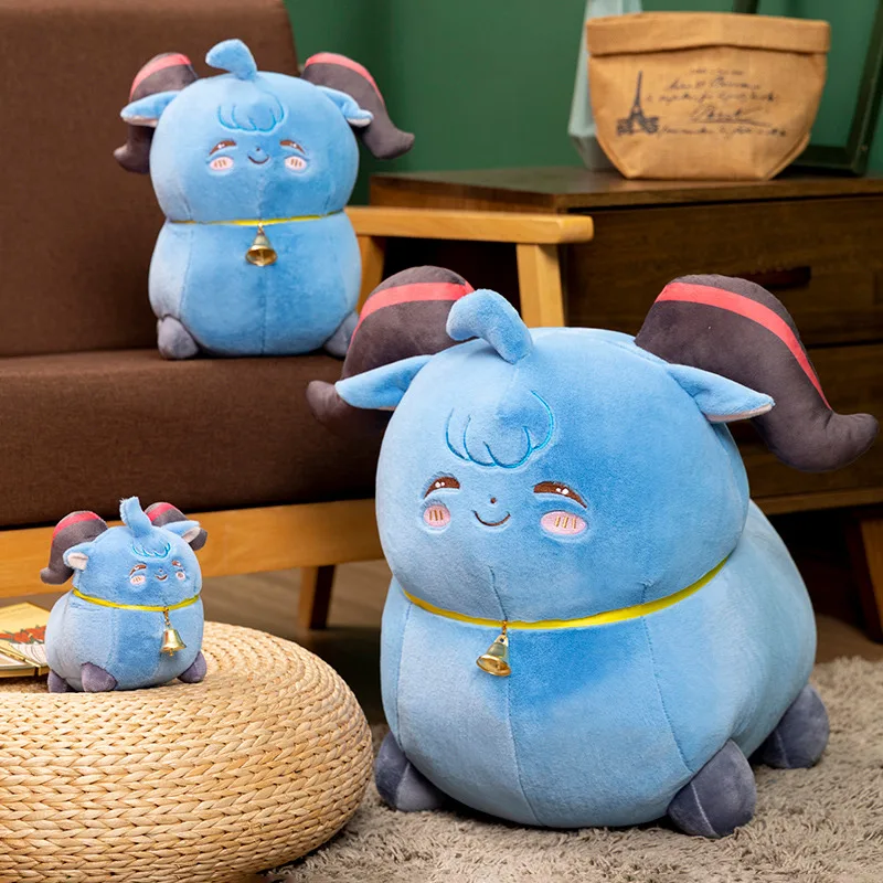 Genshin Impact GanYu Sheep Plush Toys Soft Stuffed Anime Blue Coconut Sheep Plushies Throw Pillow Dolls Anime Game Periphery наклейка для кия navigator blue impact pro 13мм soft 1шт