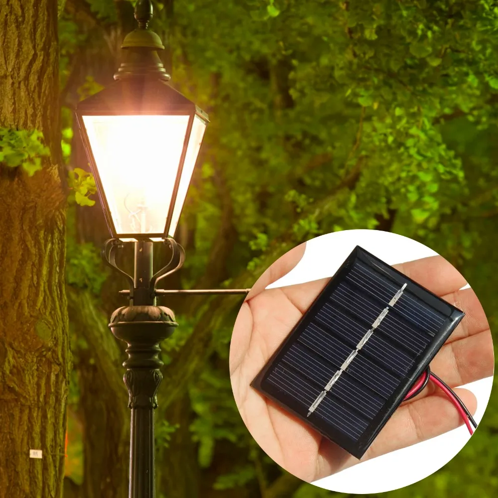 Solar Panel 0.3W 3V Solar Battery Charger DIY Battery Kit Mobile Phone Charger with Cables and Wires Emergency Use