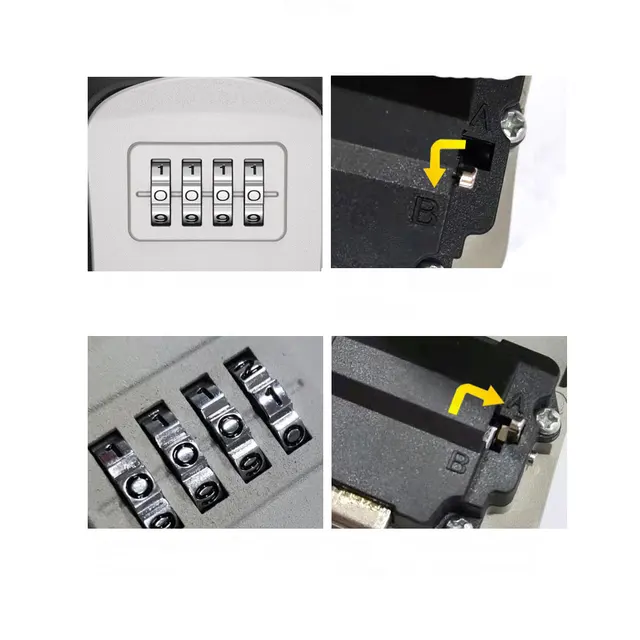 plastic Key Lock Box Wall Mounted Key Safe Box Weatherproof 4 Digit Combination Key Storage Lock Box 3