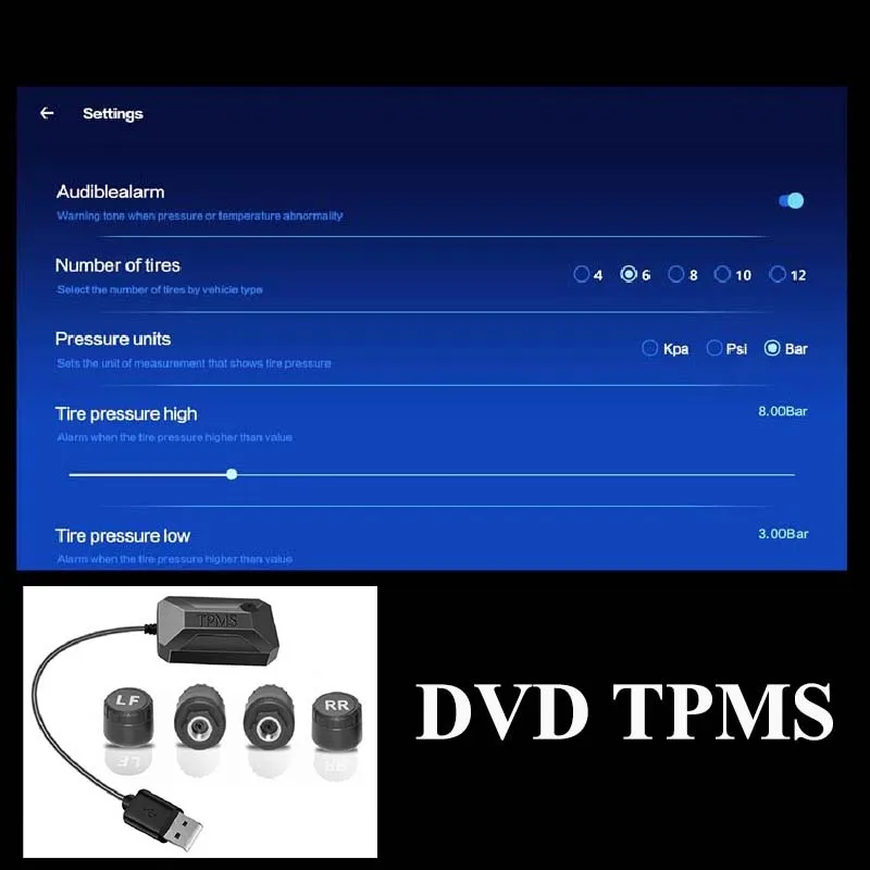 TPMS Car Tire Pressure Motorcycle Sensor Parking Air Vehicle Alarms Android Sensors Kit Monitoring System For Car