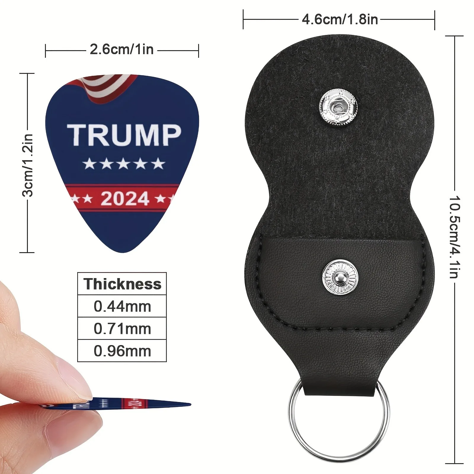 6 Pcs Original Sound Guitar Picks Double-Sided Printed Ukulele Guitar Finger Shrapnel Keychain Holster Gift For Music Lovers