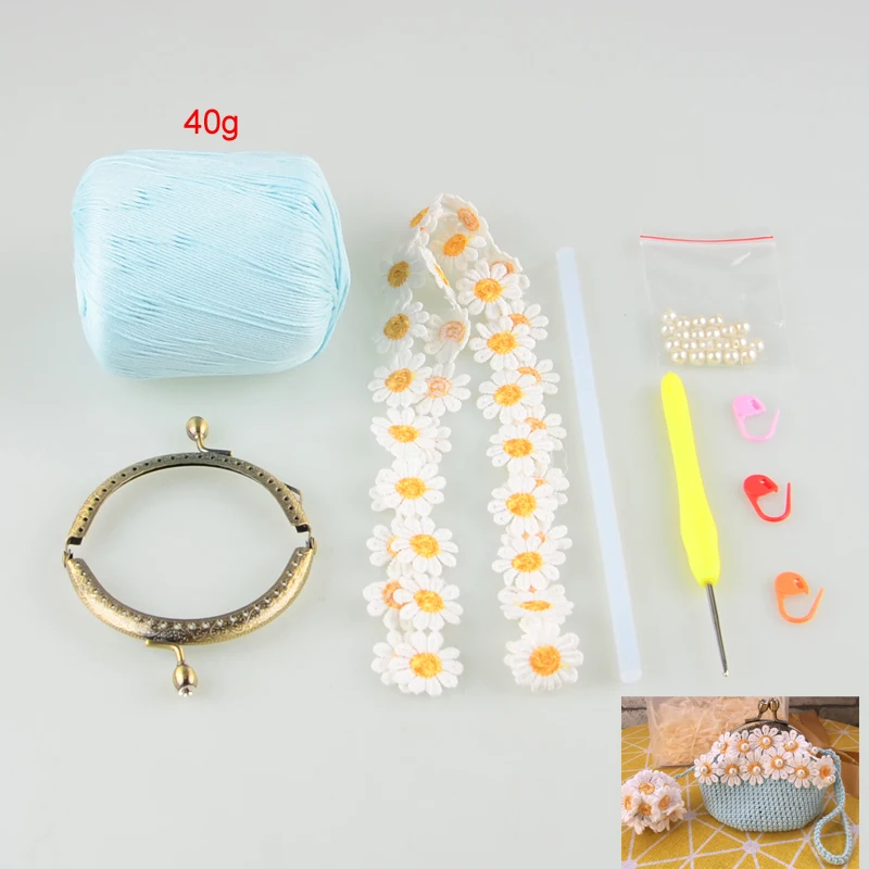 Unfinished Hand Bag Crochet Kit DIY Shoulder Bag Crocheting Kits Gift Knitting Kits Toy Handmake Accessories