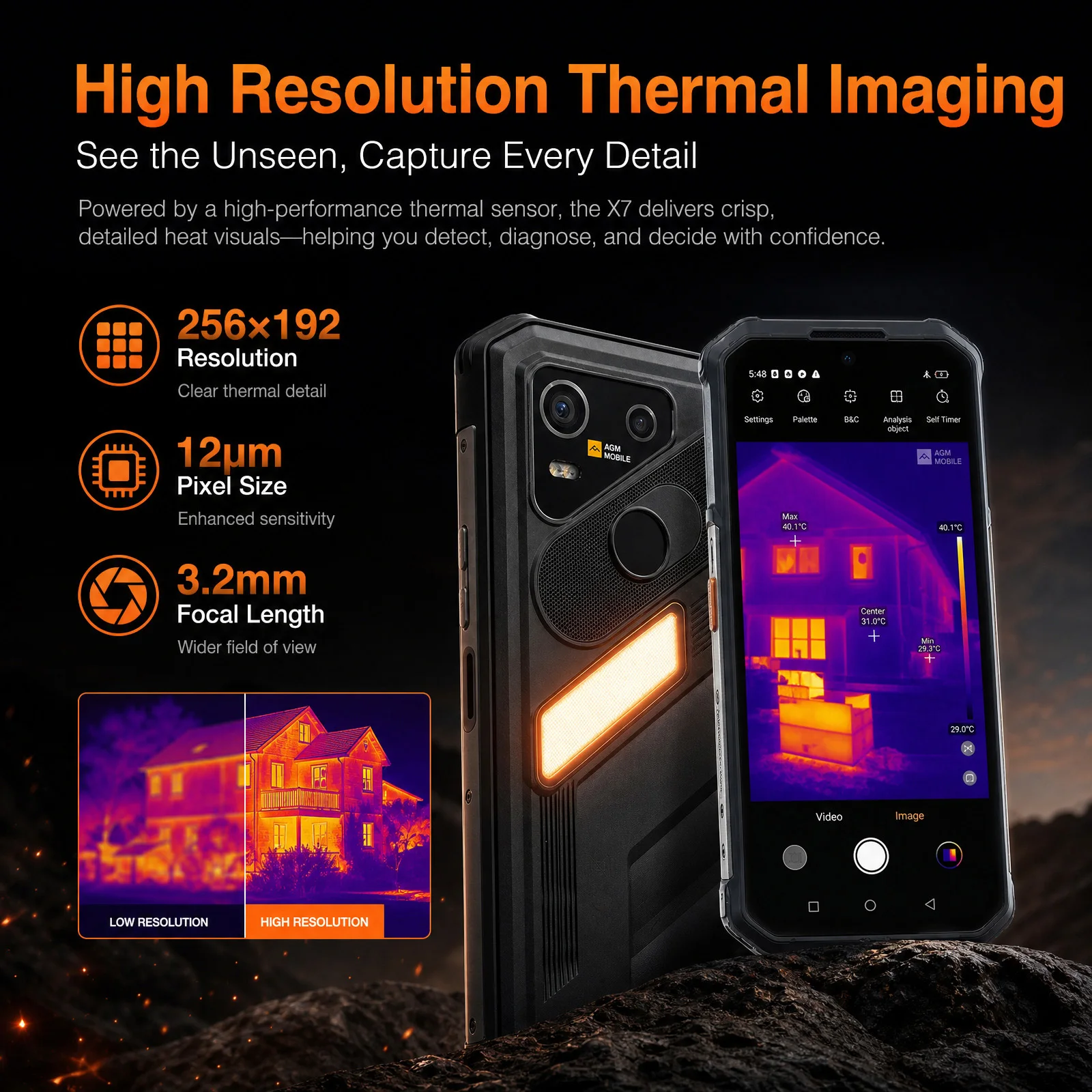 【NUEVO】Teléfono resistente AGM X7 PRO 6GB+256GB 10000mAh Android 16 6.72 6