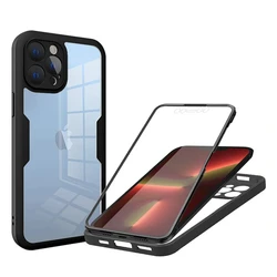 Ultimate 360° Full Body Heavy Duty Phone Case with Double-Sided Transparent Cover for iPhone 11 (Black)