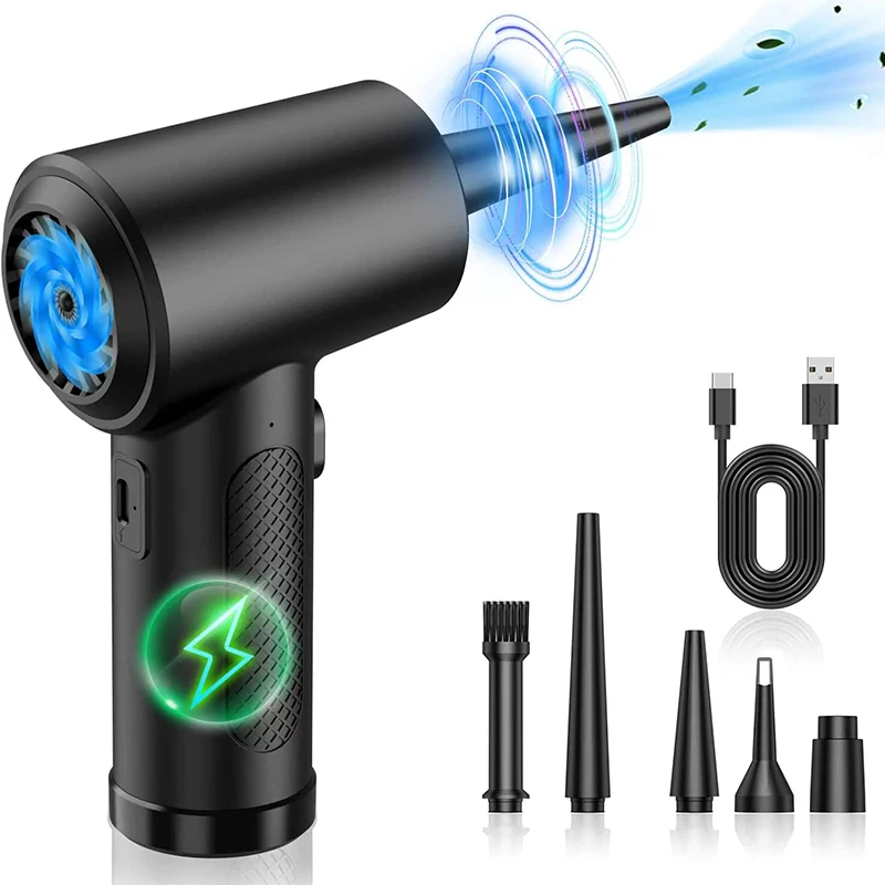 Compressed Air Duster Computer Laptop Keyboard Car Camera Cleaning 51000 RPM USB Charging Portable Wireless Air Blower