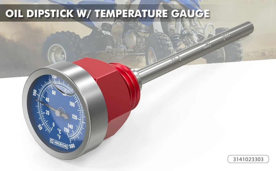 NICECNC ATV Ölmessstab mit Temperaturanzeige für Yamaha YFZ450R 2009–2023 2017, YFZ450X 2010–2011 450R YFZ ATV-Zubehör – Detail 2