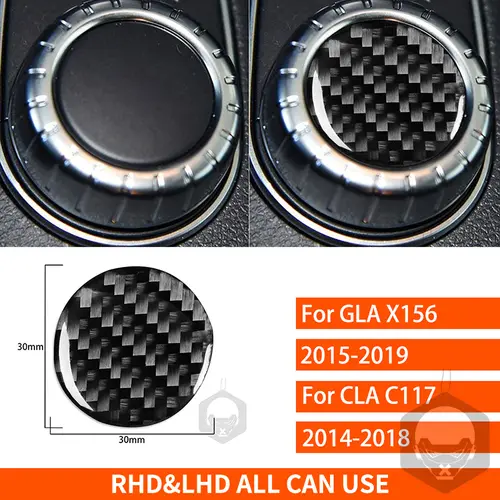 For Mercedes-Benz CLA C117 2014-2018 GLA X156 2015-2019 Central Multimedia Knob Button Cover Trim Carbon Fiber Car Accessories - Image 7