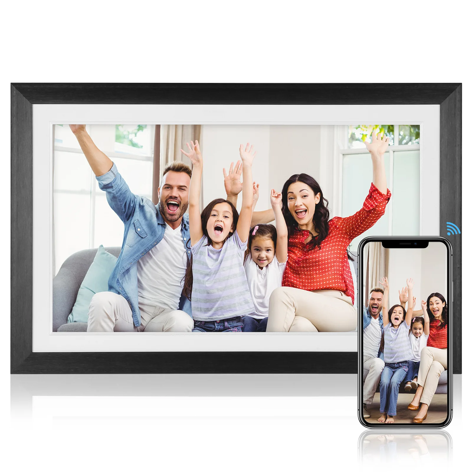 Description Picture 2 of item16GB Frameo 10.1 Inch Smart Digital Picture Frame Wood WiFi IPS HD 1080P Electronic Digital Photo Frame Touch Screen Motion