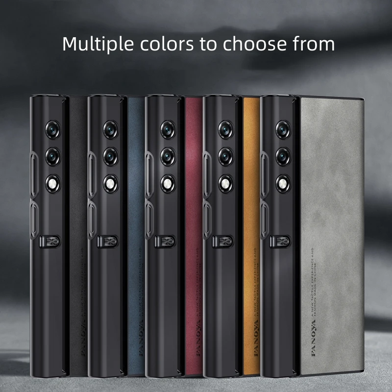 Luxurious Leather Folding Phone Case with Stand & Shockproof Bumper
