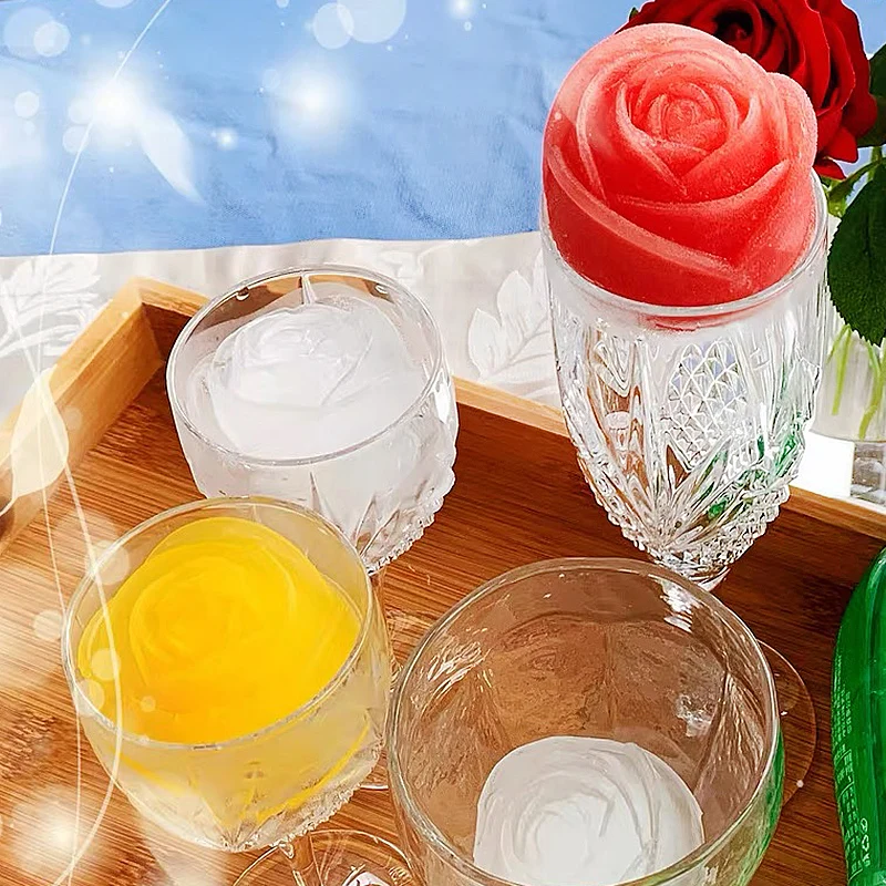 Rose Flower Ice Cube Mold 6 Cavity Silicone Leak-Free Reusable Heart And  Rose Ice Mold Craft Ice Molds Great For Whiskey - AliExpress