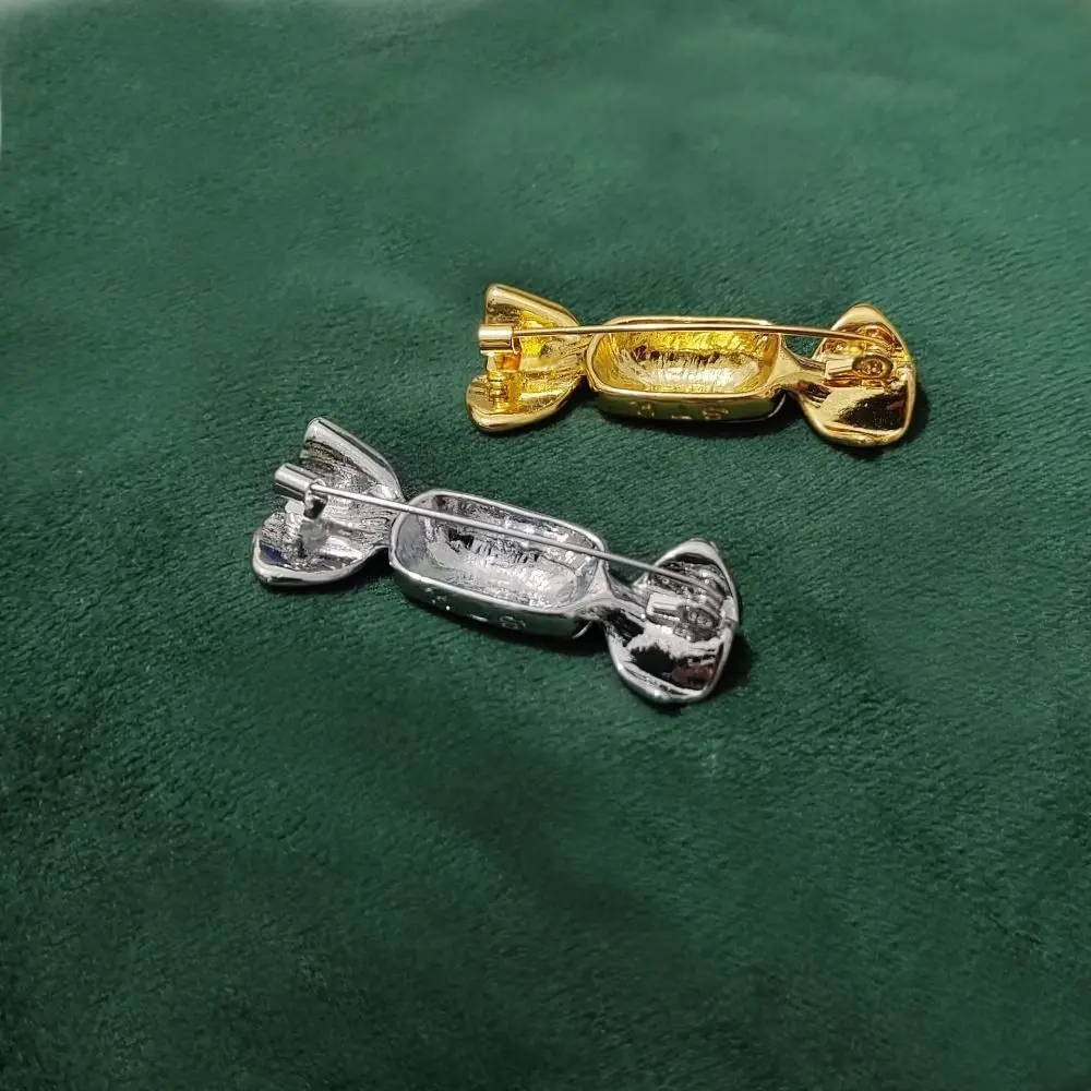 Metal Candy Brooches Gold Silver Korean Style Jewelry