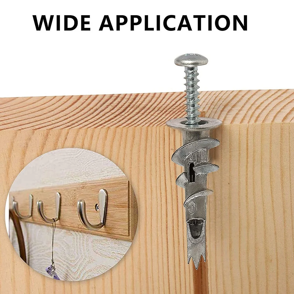40 Pcs Metal Self Drive Anchor Plasterboard Dowels Screws 4.5 x 35mm Single-Layer Double-Clad Plasterboar