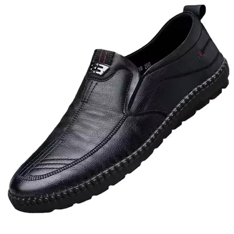 Hoefirm Mocassini Uomo In Pelle - Scarpe Slip On Casual Con Punta Tonda, Suola In Gomma E Decoro Metallico - Colori Classici - 3