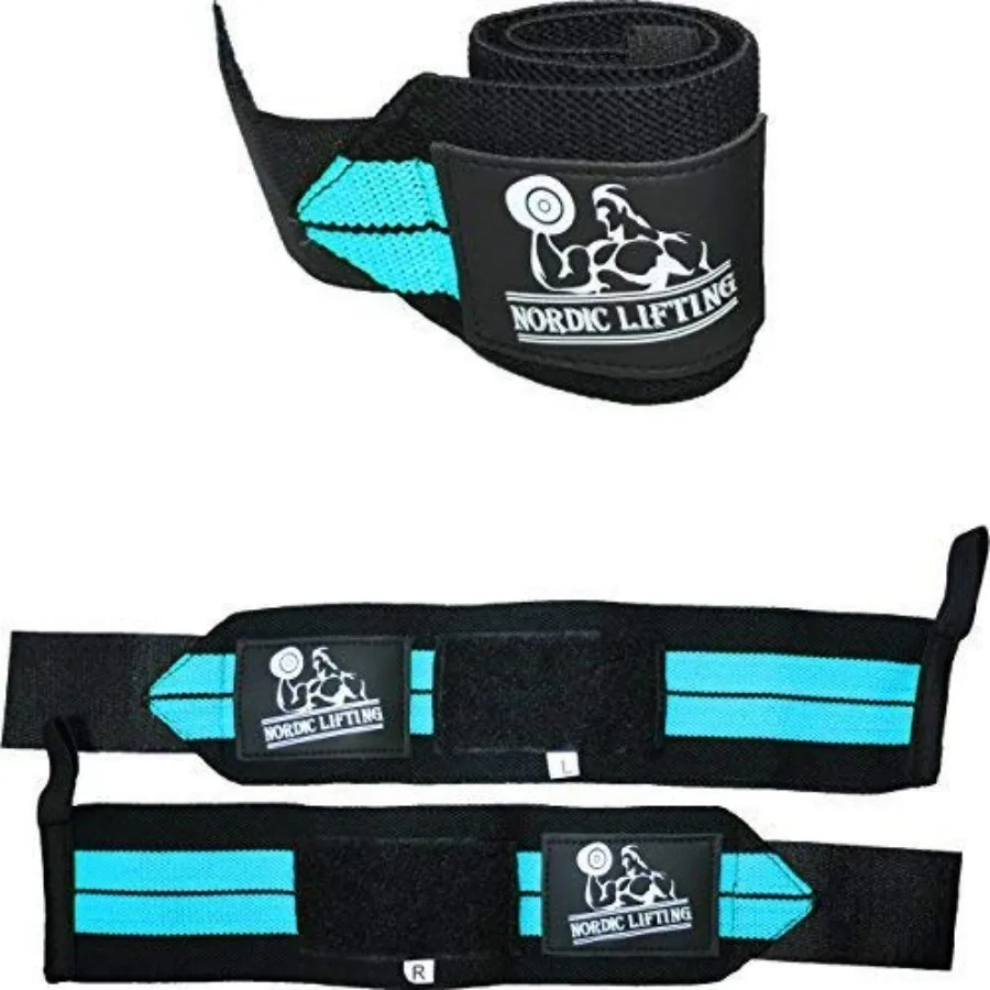 Wrist Wraps 1p - Aqua Blue Bundle with Shoes Megin Size 8 - Black