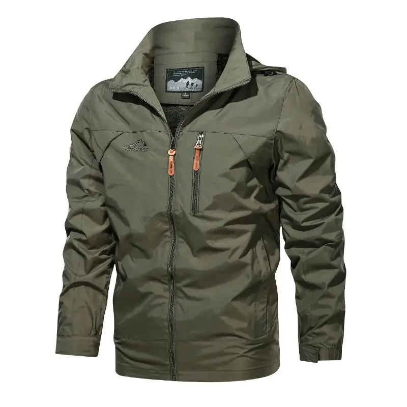 

Bomber Jacket Man Long Sleeved Hooded Zipper Windbreaker Military Affairs Tactics Jacket Spring Autumn Leisure Time Outdoor Coat