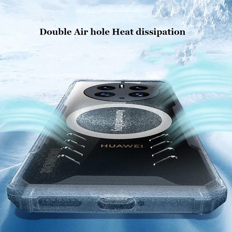 Graphen-Wärmeableitungs-PC-Gehäuse für Huawei Mate 60 50 50E 40 40E 30 Pro Plus Atmungsaktive transparente Stoßstangengehäuseschale_voghion.com