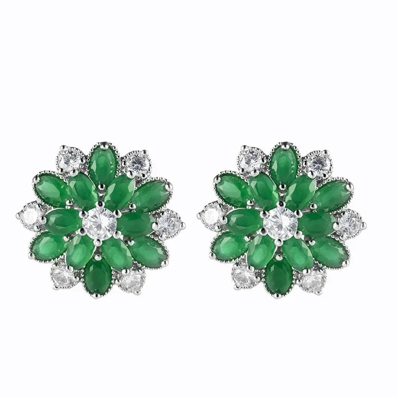 Ear Clip Earrings SODROV Rainbow Jewelry Colorful Crystal Zircon for Women Without Ear Hole