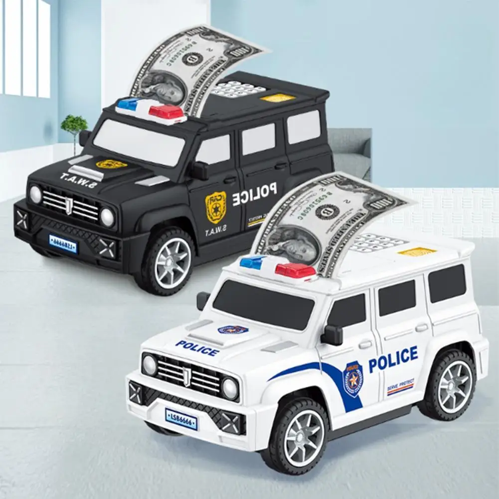 Money Saving Box Piggy Bank SWAT Car Model Piggy Bank Fingerprint Password ATM Cash Register Coin Can Auto Scroll Paper Money Saving Box