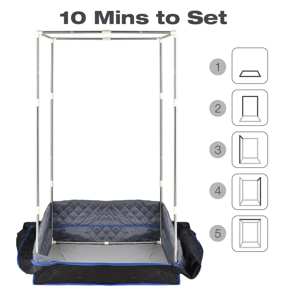 Portable Full Size Lightweight Steam Sauna Home Spa FCC Certified 2.6L Steam Generator 90 Min Timer Rust-Proof Auto Power Off 5