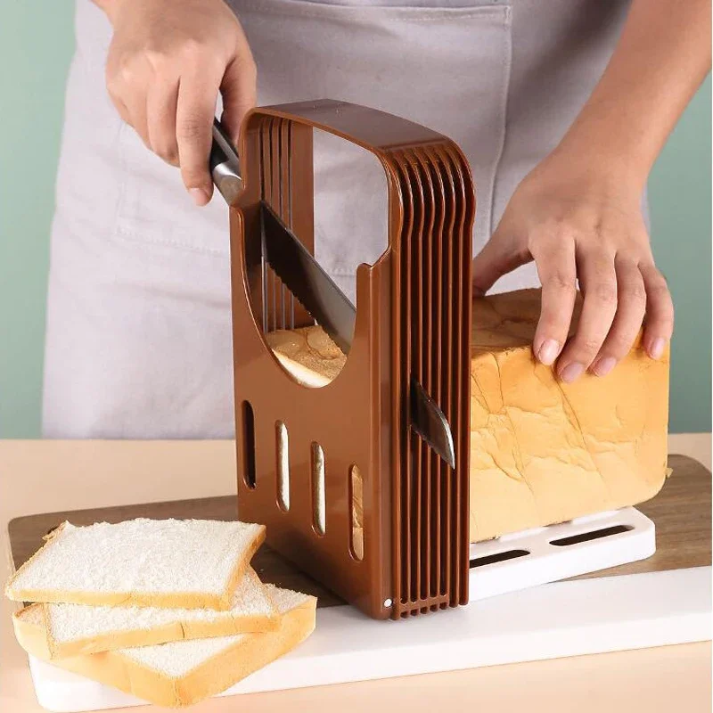 Foldable Plastic Cutting Tool Toast Bread Slicer Stand Sandwich Cutter Mold Loaf Cutter Rack Baking Tool Kitchen Gadgets