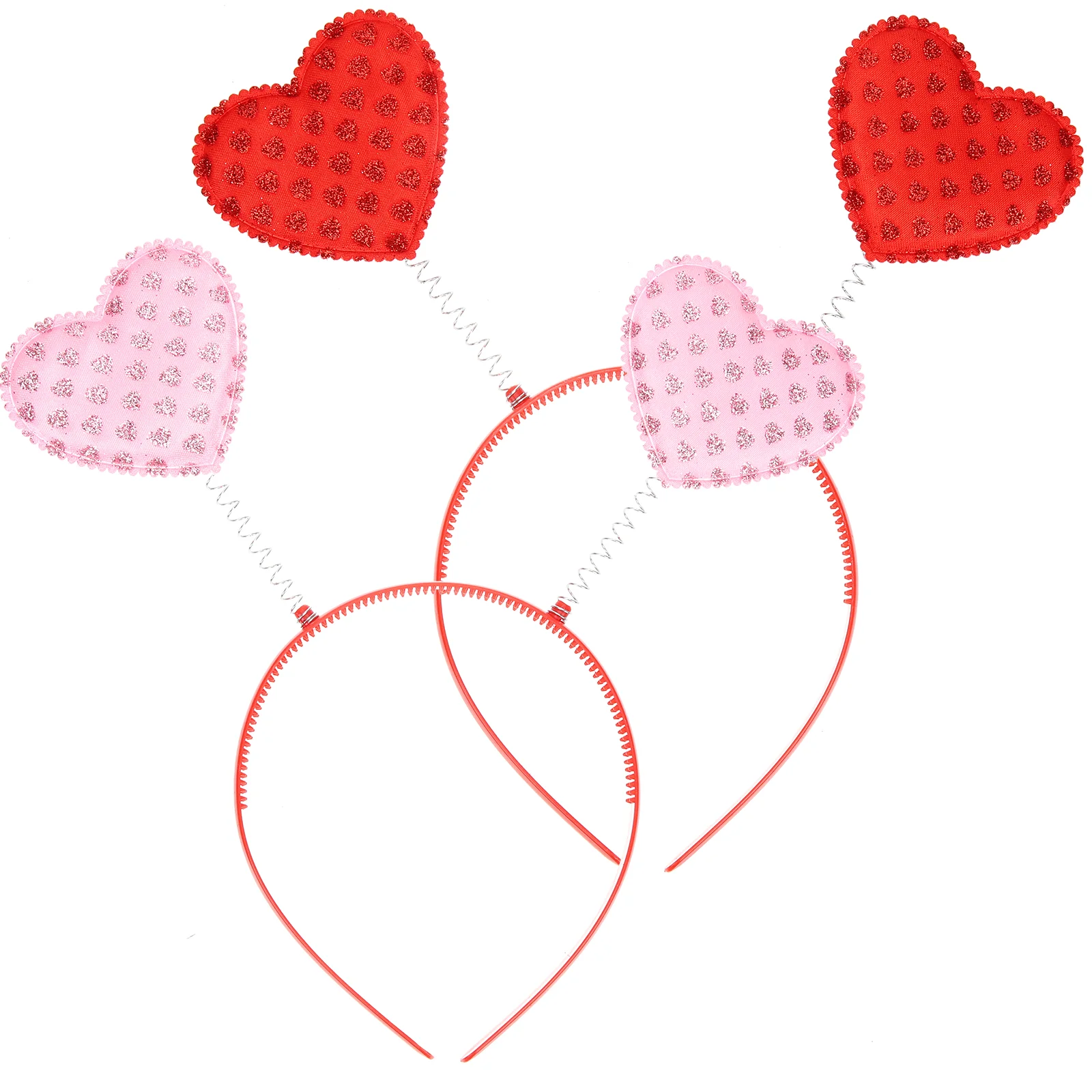 

2 Pcs Heart Headband Cupid Valentine Party Decorations Hairband Plastic Valentines Day Accessory Women's