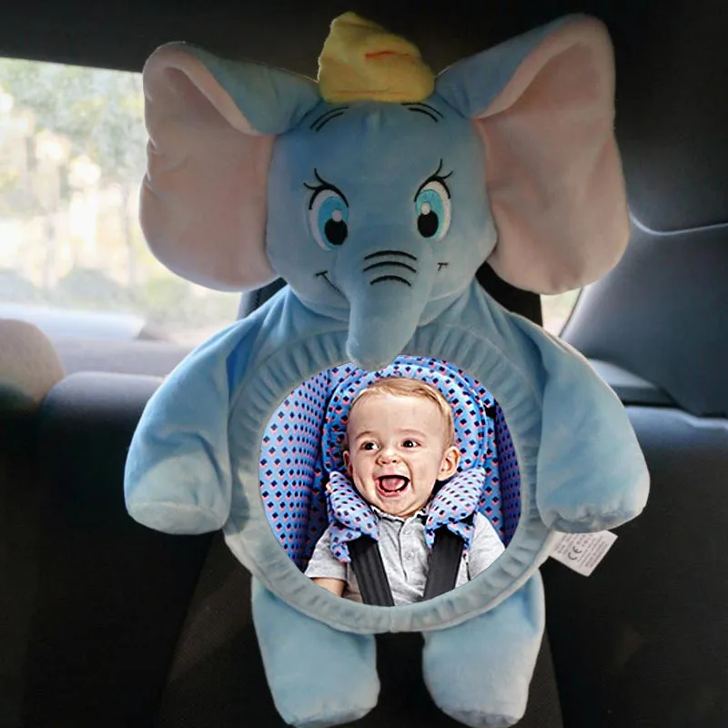 New Cartoon Elephant Cute Car Baby Seat Observation Mirror Car Mounted Elephant Safety Tool Baby Special Rearview Mirror