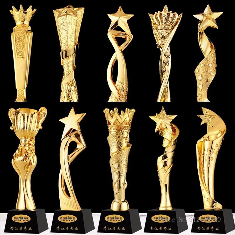 Gold-Plated Resin Trophy, Bottom Crystal, Custom Creative, Send Friends Awards, Dancing Souvenir, Competition, Home Decor