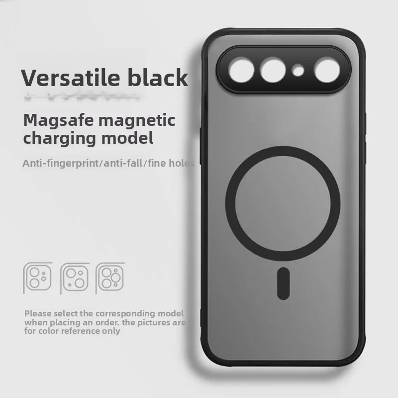 Magnetic Frosted Silicone Case - Anti-Fingerprint Shockproof Bumper with Acrylic Cover