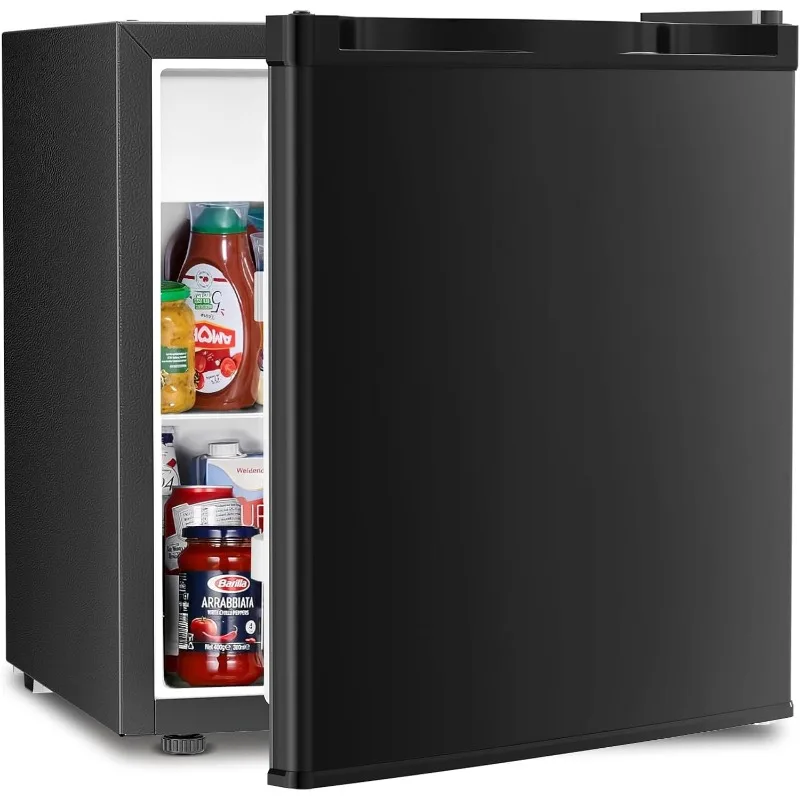 Antarctic Star Compact Refrigerator Mini Fridge with Freezer, Single Reversible Door, Dorm Fridge, Wire Shelf, Defrost Button
