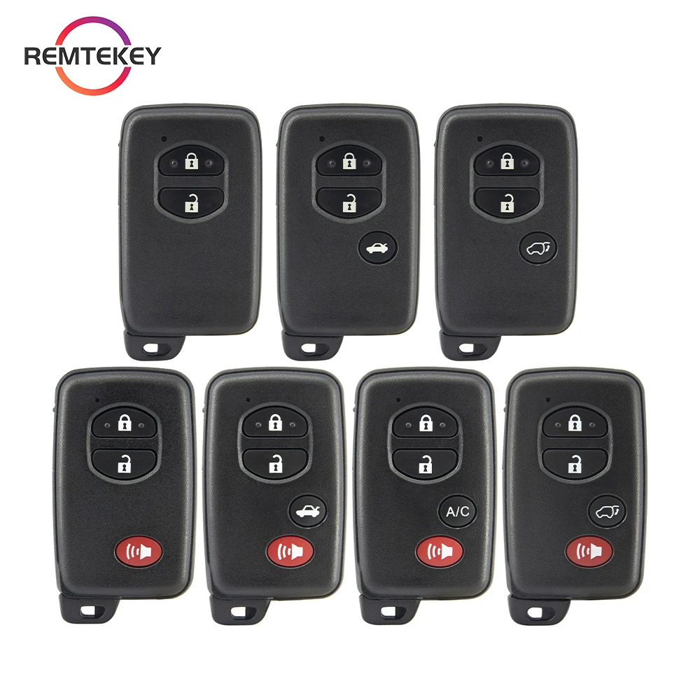 

REMTEKEY Smart Key Fob Keyless Entry Remote Shell Case HYQ14AAB/HYQ14ACX/HYQ14AEM 2/3/4 Buttons for Toyota Prius Land RAV4