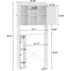 Over The Toilet Storage Cabinet with Metal Frame and 7 Storage Shelves, Bathroom Organizer with Adjustable Shelves, Paper Holder 2