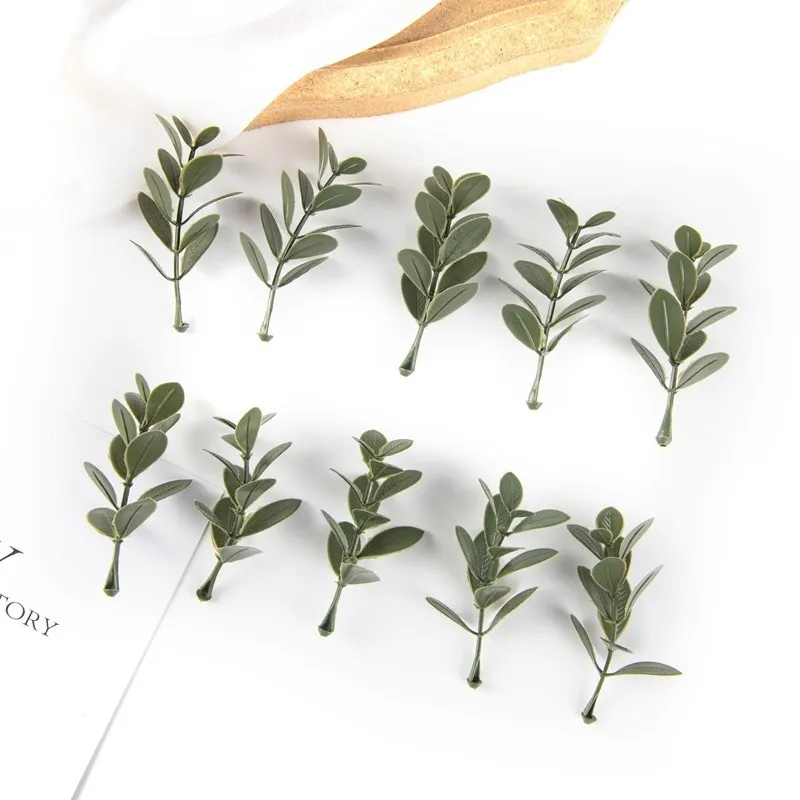 Description Picture 3 of item50Pcs Artificial Plant Leaves Christmas Party Home Wedding Background Wall Decoration Accessories Diy Cake Candy Box Scrapbook